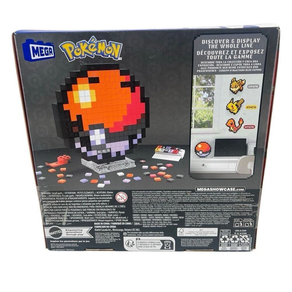 Mega Pokemon Poke Ball Pixel Art Building Set 384 Pieces New Sealed JGJ71 - Picture 4 of 15